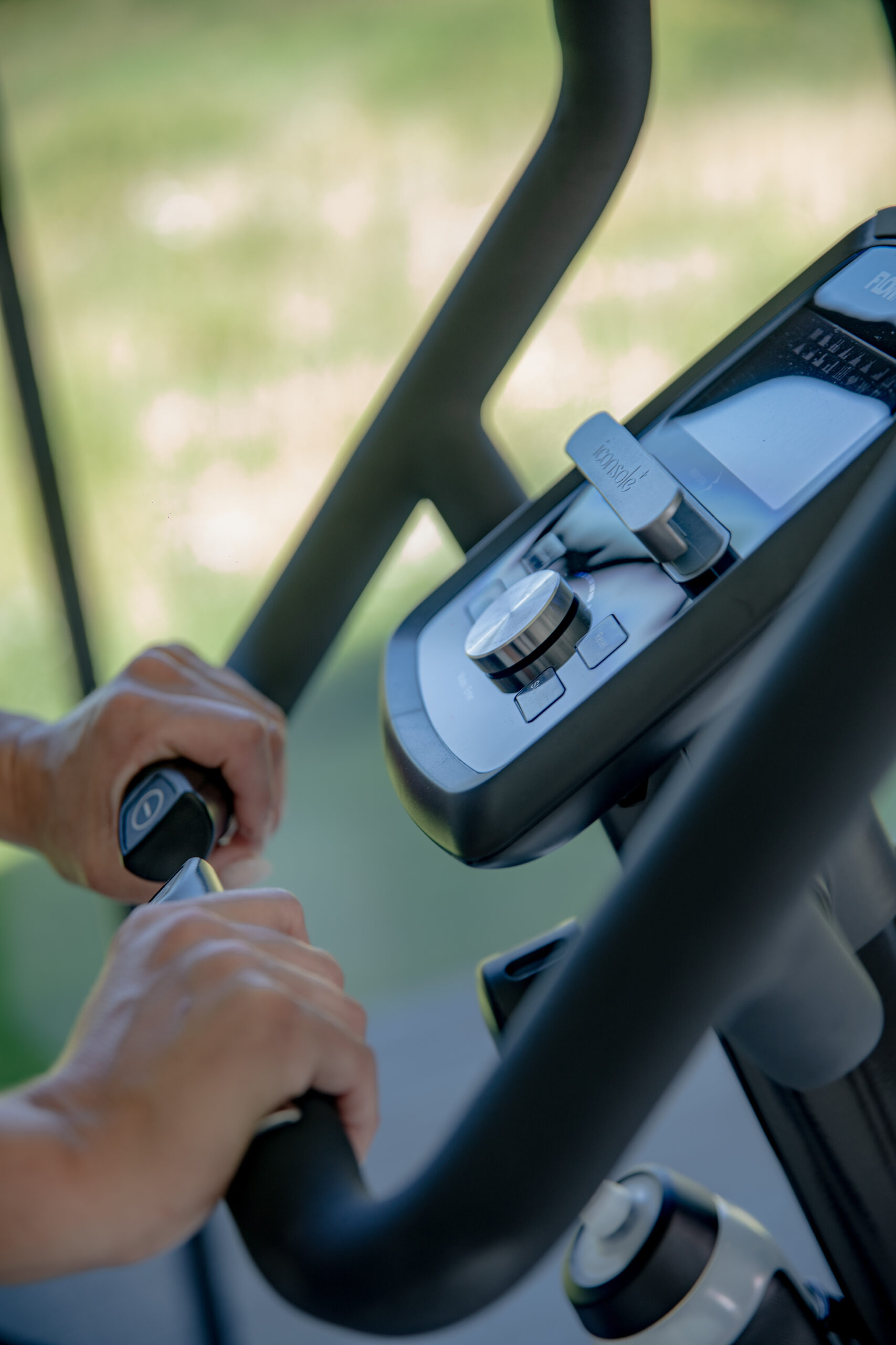 Detail of a Flow Fitness machine